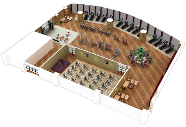 500平方健身房配置方案-广西壹号娱乐体育健身器材有限公司