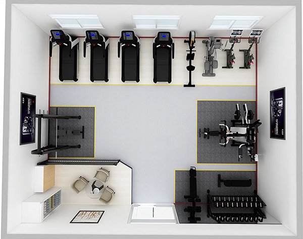 80平方健身房配置方案-广西壹号娱乐体育健身器材有限公司 80平方健身房配置方案-广西壹号娱乐体育健身器材有限公司